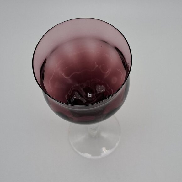 Vintage Purple Wine Glass Twisted Stem - Picture 2 of 5
